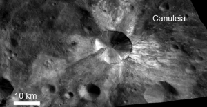 Распределение материала разной яркости около кратера Канулея (nasa.gov) Распределение материала разной яркости около кратера Канулея (nasa.gov)