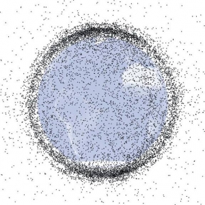 Распределение известного мусора размером более 10 см на околоземной орбите (space.com)