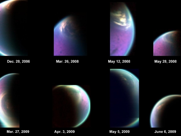 Серия изображений северного полюса Титана (nasa.gov) Серия изображений северного полюса Титана (nasa.gov)