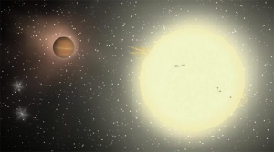 Взгляд художника на планету TrES-4, в 1.4 раза превышающую по размеру Юпитер (space.com)