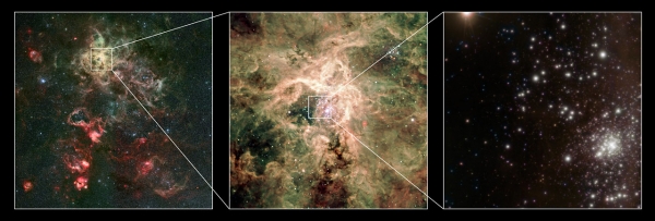 Скопление R136 в туманности Тарантул (astro.uni-bonn.de)