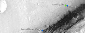 Место посадки, первая цель и подножие горы Шарп - основной цели марсохода (nasa.gov) Место посадки, первая цель и подножие горы Шарп - основной цели марсохода (nasa.gov)
