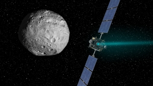 Рисунок зонда и Весты (nasa.gov) Рисунок зонда и Весты (nasa.gov)