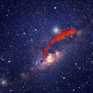 Рисунок протопланетного диска, разрываемого гравитацией черной дыры (cfa.harvard.edu)
