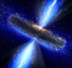 Рисунок дыры, аккреционного диска и потока частиц (universetoday.com) Рисунок дыры, аккреционного диска и потока частиц (universetoday.com)