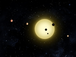Рисунок густонаселенной планетной системы (nasa.gov)