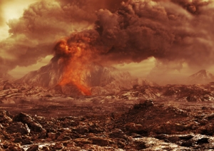 Рисунок вулкана на Венере (esa.int)