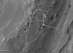 Круг, который сдела марсоход вокруг небольшого холма (nasa.gov) Круг, который сдела марсоход вокруг небольшого холма (nasa.gov)