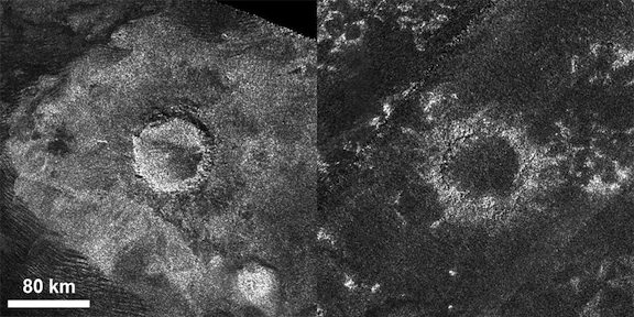 Молодой и старый кратеры Титана (nasa.gov)