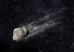 Рисунок астероида с хвостом (sciencedaily.com)