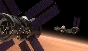 Рисунок кораблей Орион около Марса (space.com) Рисунок кораблей Орион около Марса (space.com)