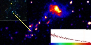 Снимок галактики и хвоста, выполненный телескопом GALEX (sciencedaily.com)