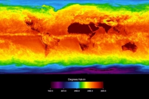 Распределение температур на нашей планете. Тепло явно переносится не очень эффективно (phys.org)