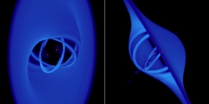 Моделирование пары дыр с наклоненными аккреционными дисками (universetoday.com) Моделирование пары дыр с наклоненными аккреционными дисками (universetoday.com)
