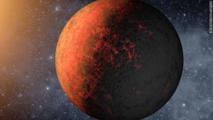 Возможный вид планеты: обращенная к звезде сторона расплавлена, обратная застыла (cnn.com)