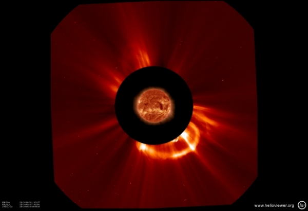 Выброс на снимке SOHO (nasa.gov) Выброс на снимке SOHO (nasa.gov)