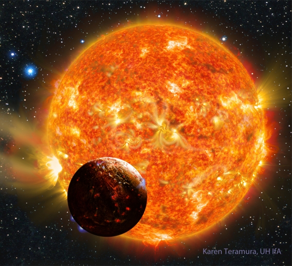 Рисунок похожей на Землю планеты Кеплер-78b (hawaii.edu)