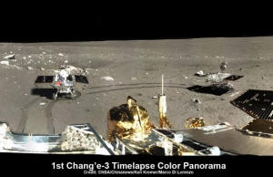 Панорама, снятая спускаемым модулем, показывает продвижение лунохода (universetoday.com) Панорама, снятая спускаемым модулем, показывает продвижение лунохода (universetoday.com)