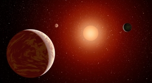 Рисунок планет около красного карлика (space.com)