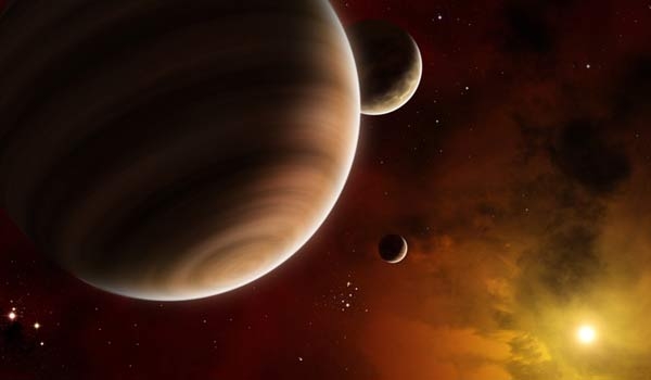 Взгляд художника на экзопланету в молодой звездной системе, еще полной газа (lifeslittlemysteries.com)