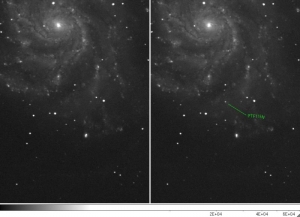 На двух фотографиях видно появление сверхновой PTF11kly (ox.ac.uk) На двух фотографиях видно появление сверхновой PTF11kly (ox.ac.uk)