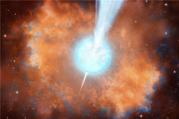 Взгляд художника на взрыв звезды, ведущий к гамма-вспышке (fuw.edu.pl)