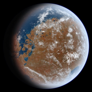 Возможно, так выглядел бы Марс с океаном (wikipedia.org)