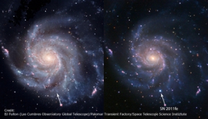 Галактика вертушка до и после взрыва (caltech.edu)